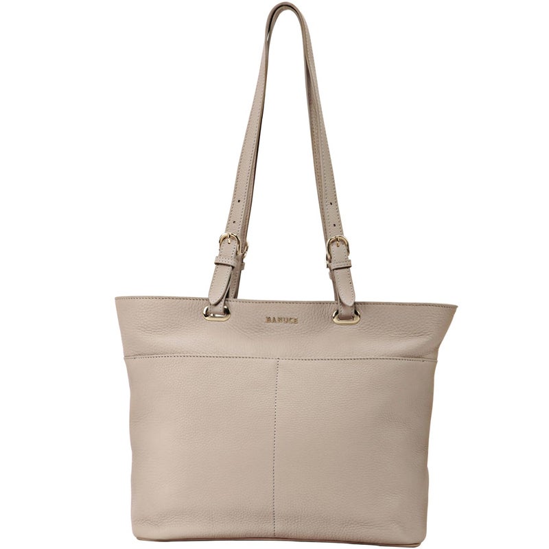 Banuce Large Capacity Leather Tote Bag for Women Shoulder Satchel Purses and Handbags Hobo Bag Grey - Image 1